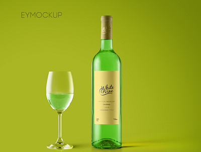 White Wine Bottle Mockup bottle design download mock up download mock ups download mockup illustration logo mockup mockup psd mockups psd white wine