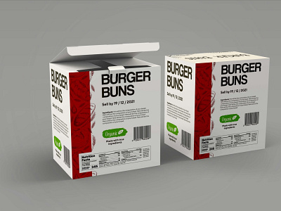 Burger Bun Box Packaging Mockup