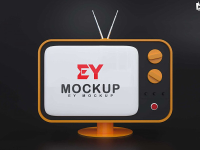 Free Old Style TV Logo Mockup