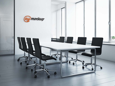 Modern Meeting Room Logo Mockup