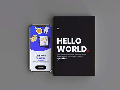 Free Phone Mockup With Book book clean download mock up download mock ups download mockup free mockup mockup psd mockups new phone psd