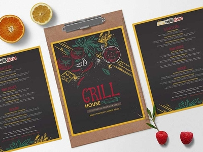 New Grill House Restaurant Menu Psd Template