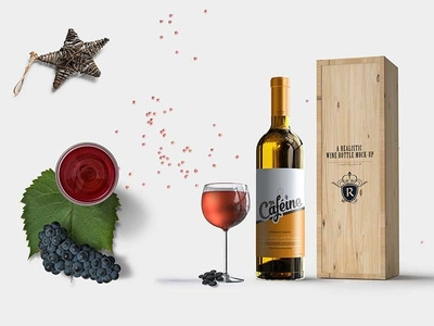 Premium Festive Wine Bottle Packaging Mockup premium download premium psd premium mockup download mockup download mock-ups mockup download mock-up mockup psd mockups psd