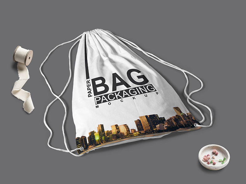 Download Free Drawstring Backpack Psd Mock Up by Anjum on Dribbble