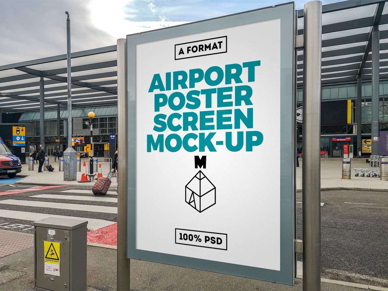 Free Airport Poster Screen Mockup by Anjum on Dribbble