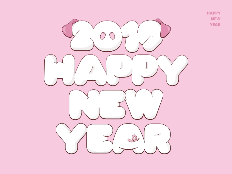 happy new year! pig design graphic design illustration typography pig year new year eve 2019