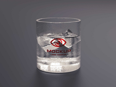 Free Ice Water Glass Logo Mockup