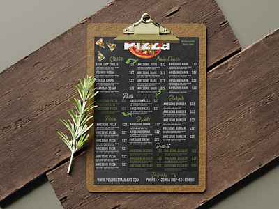 Italian Pizza Menu Design Template