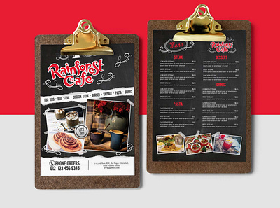 Rain Forest Cafe Menu Template Design design download illustration psd