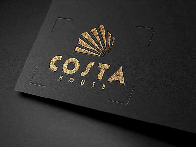 Free Costa Gold Logo Mockup mockup mockups psd