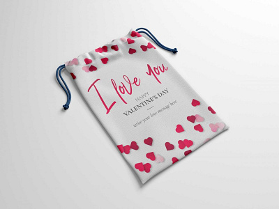 Sweet Heart Cloth Pouch Mockup