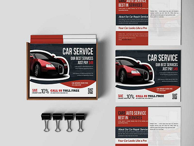 Free Car Repair Service Postcard Psd Template