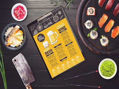 Free Cold Beer Shop Menu Psd Template