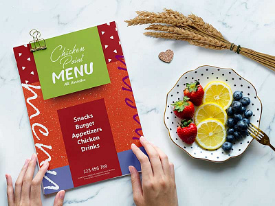 New Chicken 6 Page Menu Card Template designs psd menu psd menu template premium design premium download premium menu psd download psd menu vintage design