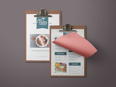 New Palm Food Menu Design Template