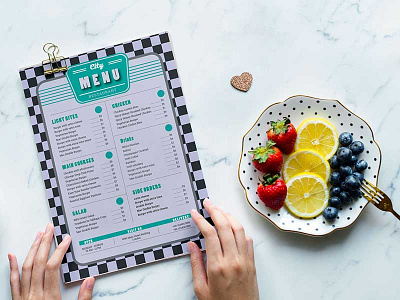 Single Page Restaurant Menu Card Psd Template