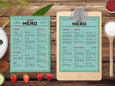 Premium Nero Cafe Menu Design Template