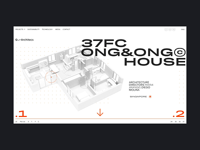 37FC Q/A architecture clean design flat layout minimal page slider ui ux web webdeisgn