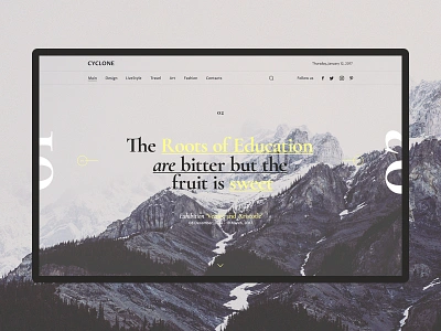 CYCLONE Magazine desktop grid magazine minimal minimalism site ui ux web