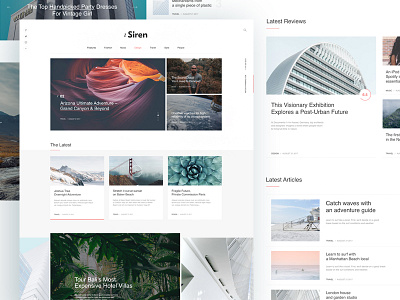 The Siren Wordpress Blog&Magazine blog clean design flat free layout magazine page player psd ui