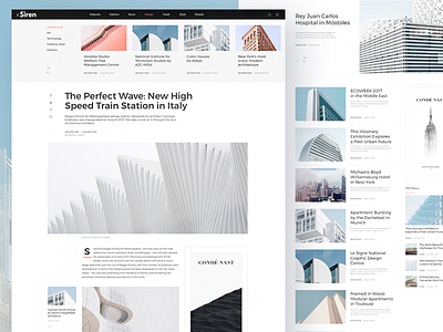 The Siren Wordpress Blog&Magazine_Articles article blog clean design flat free layout magazine page psd ui wordpress