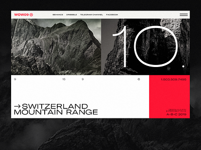 Switzerland Mountain Range clean concept design flat layout minimal page slider travel ui ux