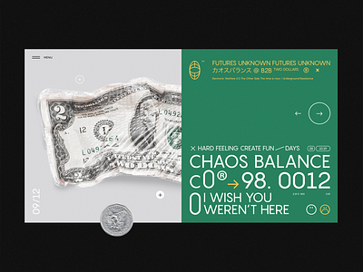 CHAOS ⊗⊕⊗ balance 98.0012 bank clean concept design dollar flat layout minimal page slider typogaphy ui ux