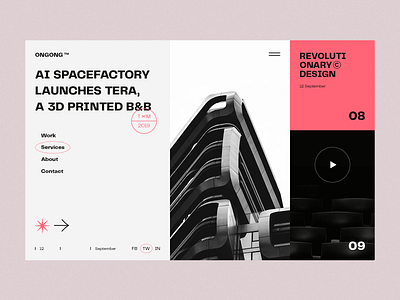 Architecture ✳ Magazine → ONGONG ✳ clean concept design flat layout minimal page slider ui ux