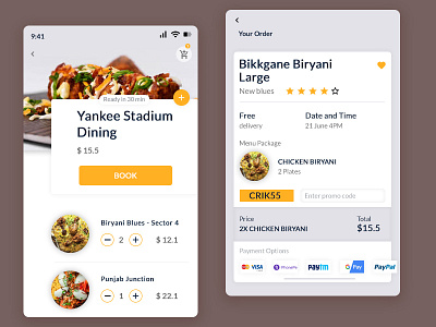 Food Order photoshop ui ux