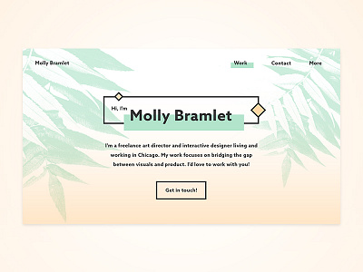 Molly Bramlet Dot Com - Option 2 art direction portfolio web