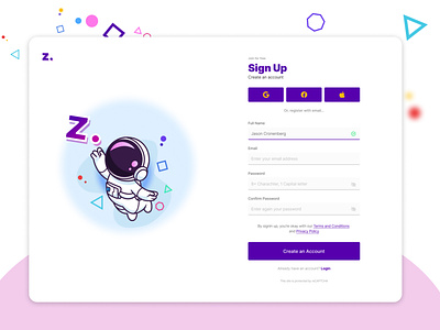 DailyUI - #001 - Sign Up dailyui mobile sign up ui