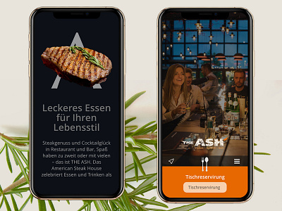 Ash Steakhouse mobile website 2019 adobe xd bootstrap4 business design mobile ui restaurant trend ui
