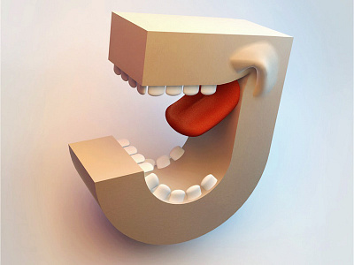 J is for Joke 3d design type typography