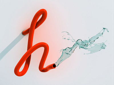 H is for Hydrate 3d design typography