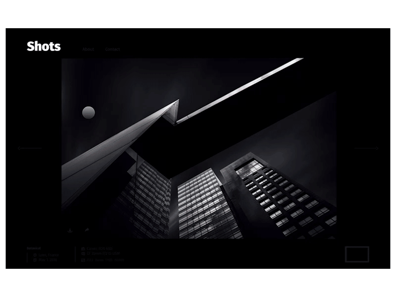 Photography Website Prototype - part 1 dark theme interaction photograhy prototype website animation