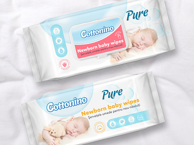 Cottonino Pure branding design cookie cosmetics design graphicdesign logo packagingdesign printdesign shampoo showergel