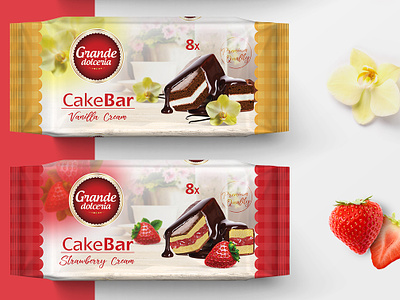 Vanilla, Chocolate, Strawberry CakeBar branding design cookie graphicdesign logo packagingdesign printdesign