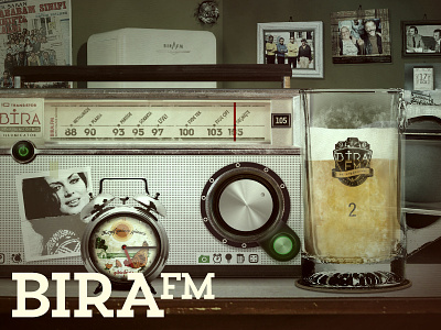 Bira FM v2 beer design digital interactive music radio retro website