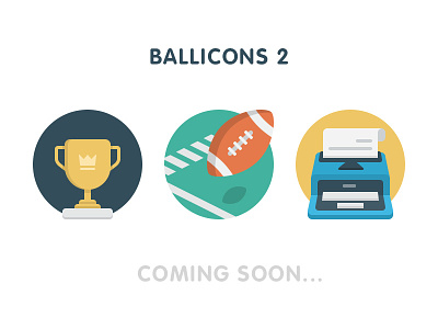 Announce: Ballicons2 ball ballicons cup flat football icon icons pixelbuddha rugby type victory writer