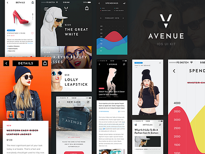 V Avenue: 100 Mobile App Templates app commerce ios kit photoshop shop sketch ui