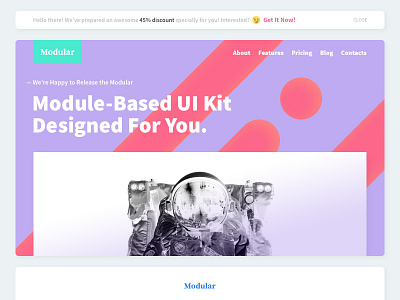 First Glance at the Modular background colors free freebie hero kit modular set toolbox typography ui