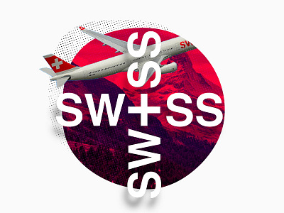 Swiss Design Illustration article blog cover design helvetica hero illustration mountain plane swiss