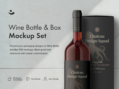 Wine Bottles Mockup Set box design mockup package photoshop pixelbuddha product psd scene template wine wine bottle