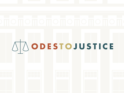 Odes to Justice futura illustration line logo odes to justice