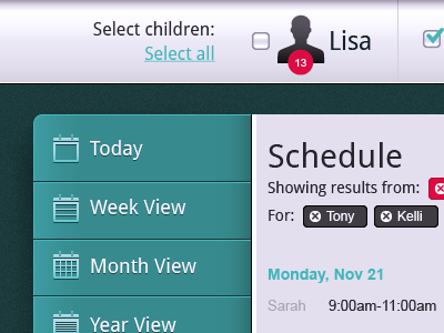 Kid Calendar calendar children events filter notification schedule