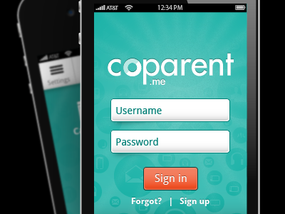 Coparent app login app form iphone login mobile password ui username