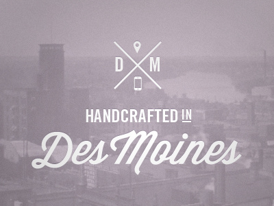 Handcrafted in Des Moines des moines iowa purple website webspec wisdom script