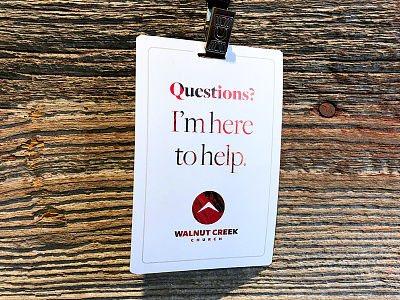 Questions? badge church freight big logo type welcome wood