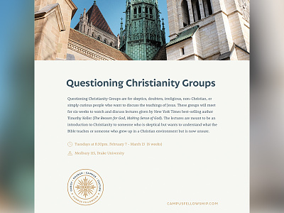Questioning Christianity Poster academic autor christianity church des moines iowa lecture poster rooney
