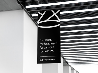 CF Banner Mockup banner black christianity church college crown logo mockup white